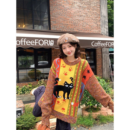 話題沸騰中 大人可愛い 海外トレンド 柔らかくて優しい印象 ニットセーターE-9762