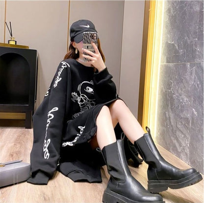 【裏起毛】大好評 ファッション 売り切れ必至 個性派 ルーズ 長スウェットE-6217