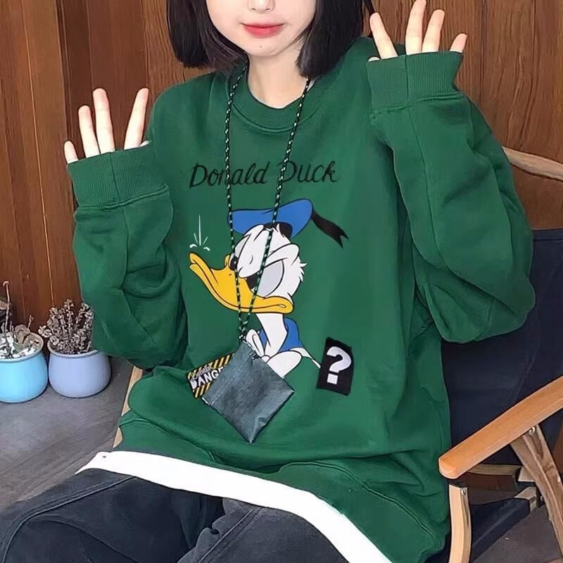 質感のいい   プリントグリーンスウェットE-4184