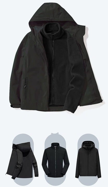 【半額！2月6日まで】超人気 冬服 防寒 暖かい 脱着可能ボアライナー付き 撥水加工男女兼用  3way  5色 マウンテンジャケット E-12916