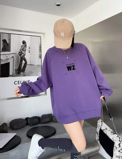 大人の定番刺?ロゴ厚手ラグランスウェット全6色E-4419