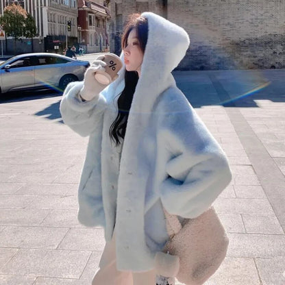 絶対欲しい 美人度アップもこもこボア厚手 5色 フェイクファーコートE-12383