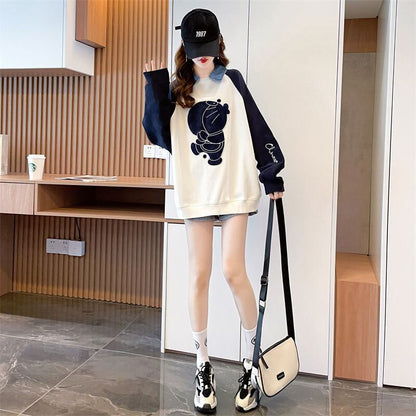 着回し力抜群 レイヤード風 売り切れ必至 切り替え 3色選択 パーカーE-9428