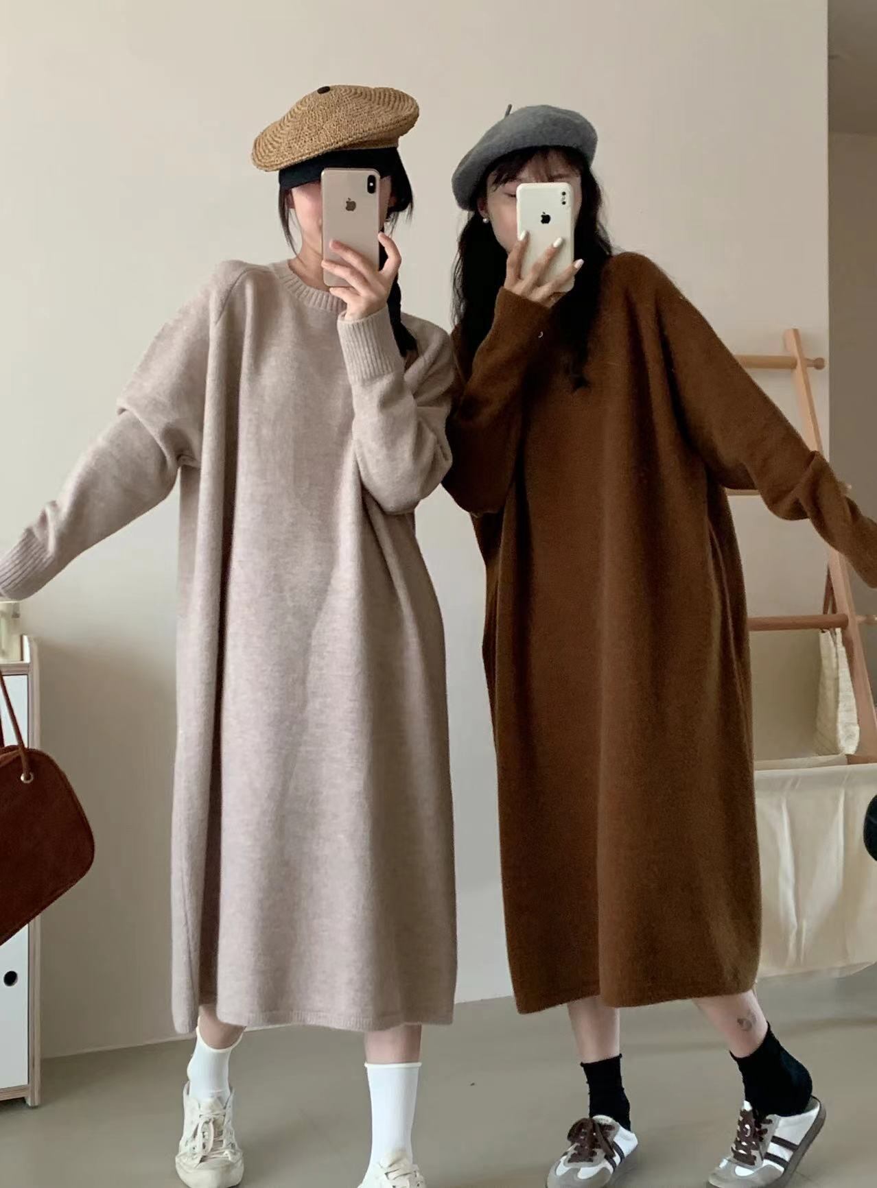 激安セール プラスベルベット ファッション 5色 長袖 ニット セーター E-10382