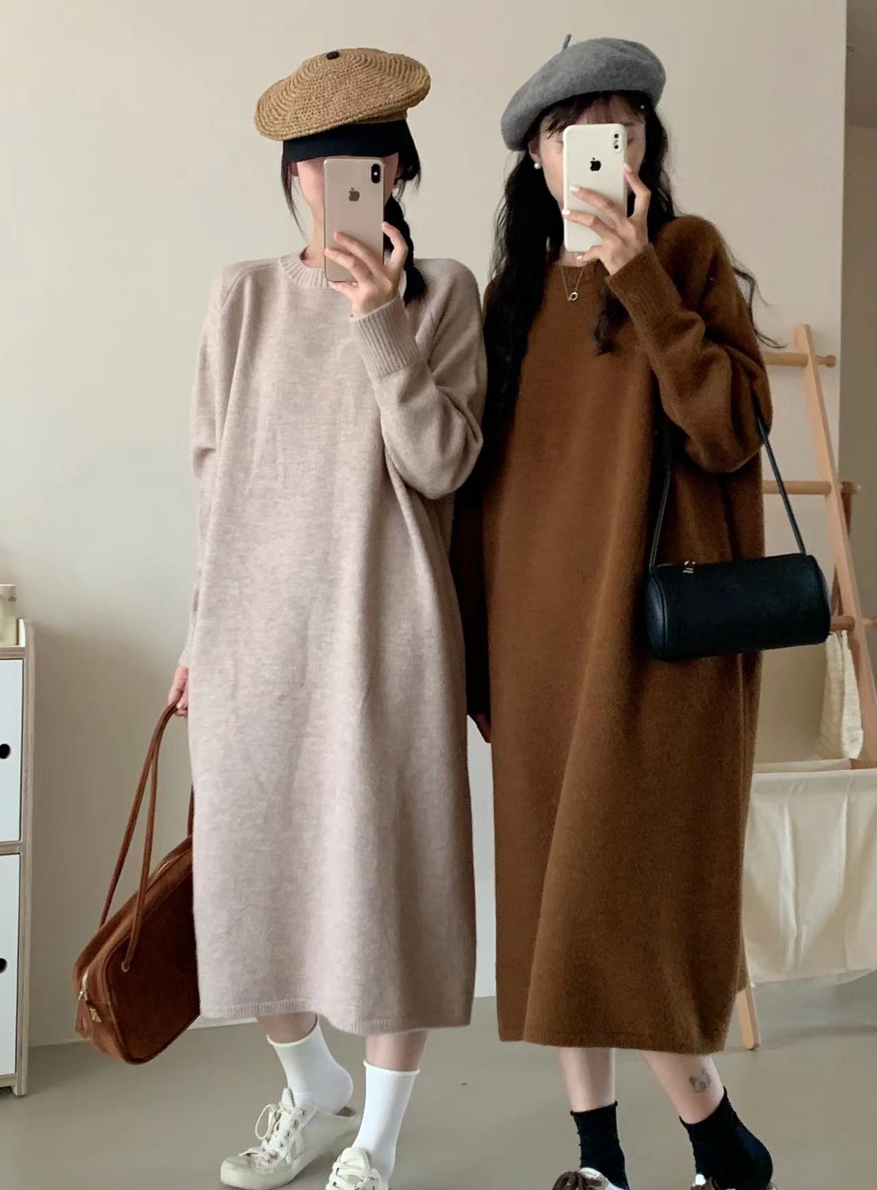 激安セール プラスベルベット ファッション 5色 長袖 ニット セーター E-10382