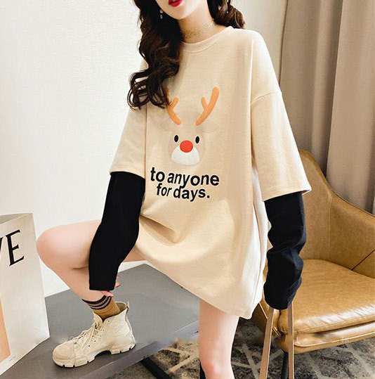 主役級 プリント カジュアル 4色選択 スウェットE-10932