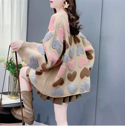 着回し力抜群 スタイルアップ 大人可愛い カジュアル 2色選択ニットトップスE-10582