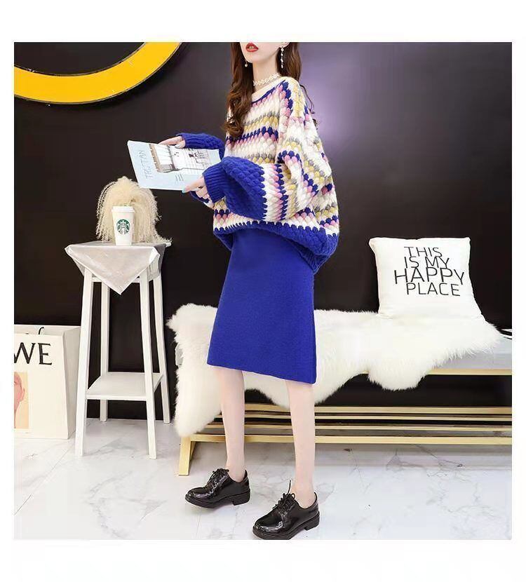 「上品な美しさ」女性らしい落ち着いたファッション  4色選択 ニットトップスE-10696