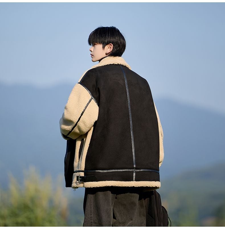 冬新作 ムートン風 暖かい 3色展開 ジャケットE-12583