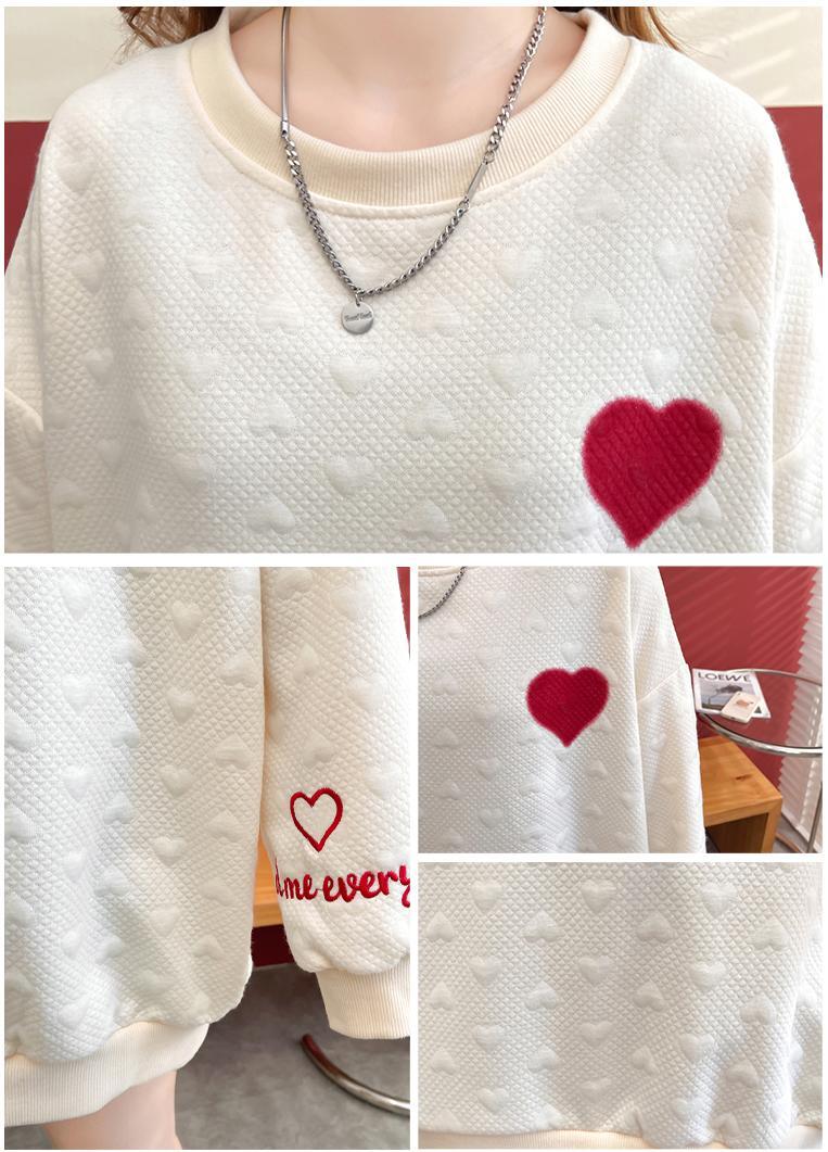 定番シンプル アルファベット刺 ハートマーク 三色 スウェットE-3996