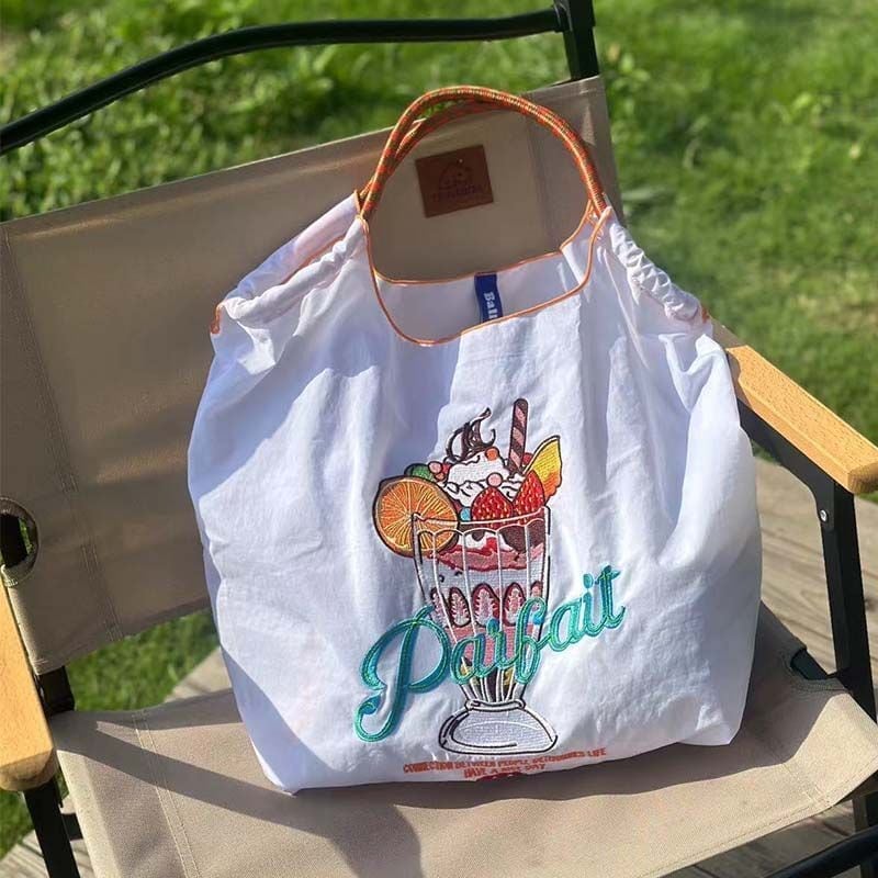 新作アイスクリームデザイン刺?ロゴ  ショッピングバッグ エコバッグE-4479