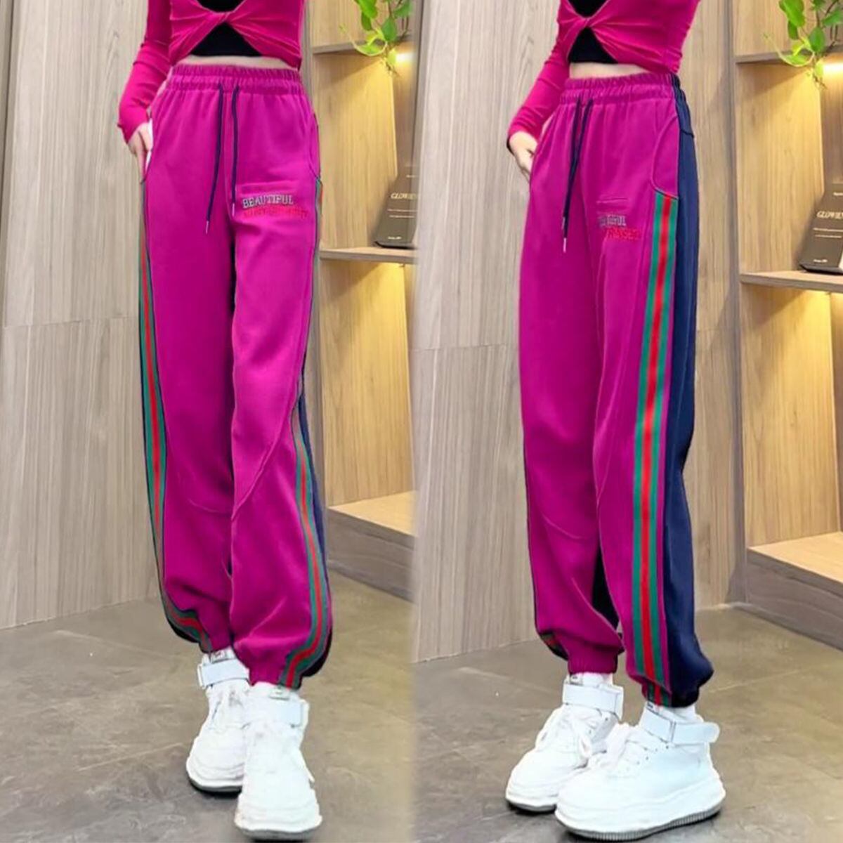 絶対欲しい 切り替え 個性的なデザイン 5色選択 スポーツスウェットパンツE-9824