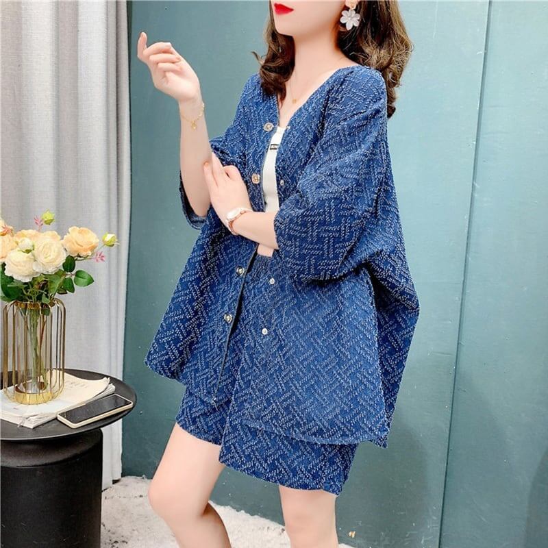 レトロ ジャケット＋ショートパンツ 高級感溢れる セットアップE-6718