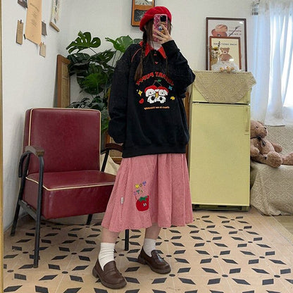 大人可愛い刺?ロゴワンちゃんスウェット全2色E  -4595