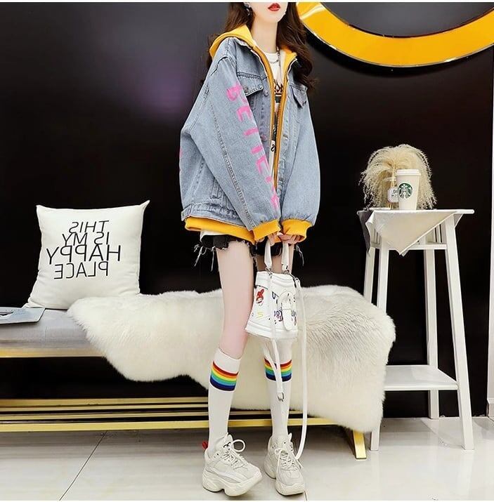 【裏起毛】絶対流行 ラムスキン ファッション デニムジャケットE-5703