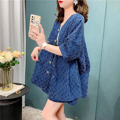 レトロ ジャケット＋ショートパンツ 高級感溢れる セットアップE-6718