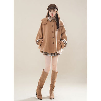 美人度アップ おしゃれ度高め 気質 ウールコート E-10128