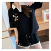 定番シンプル カジュアル  切り替え 半袖Ｔシャツⅹパンツセット全3色 <ins-8267>