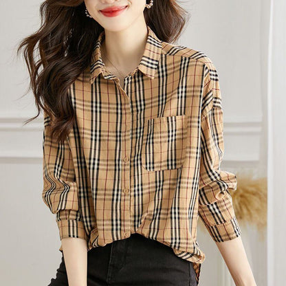 絶対欲しい チェック柄 こなれ感のあるスタイルが叶う1枚 切り替え Tシャツ E-9513