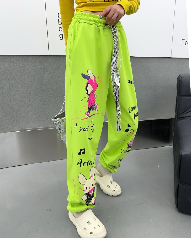 着回し力抜群 グラデーション 個性派 ハイウエスト パンツ＜ins-8093＞