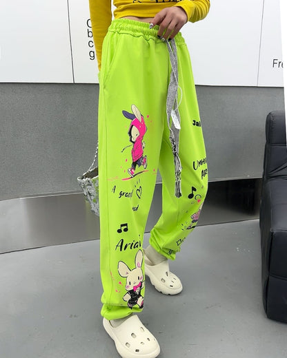 着回し力抜群 グラデーション 個性派 ハイウエスト パンツ＜ins-8093＞