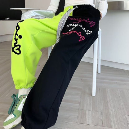 着?せ刺?ロゴ裏起毛ジョガーパンツ全3色E-4491