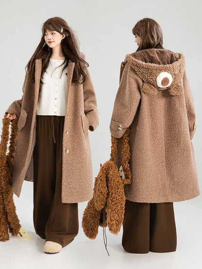 超人気 絶対流行 高級感溢れる 大人可愛い デザイン性抜群 ロングウールコートE-9948