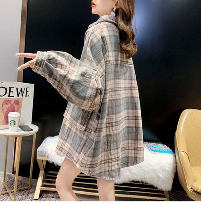 超人気 オシャレ 都市ファッショ デザイン 定番シンプル チェック柄 シャツ E-9646