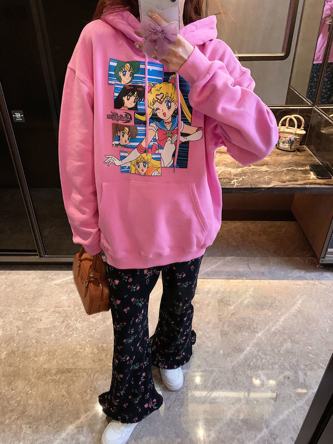 絶対流行  流行新作 目を奪われる  大人可愛い カジュアル  プリントパーカー -A1515