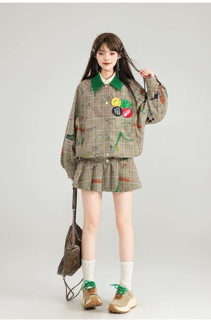 売り切れ必至 ジャージ+ カジュアル 短いスカート セットアップ E-10776