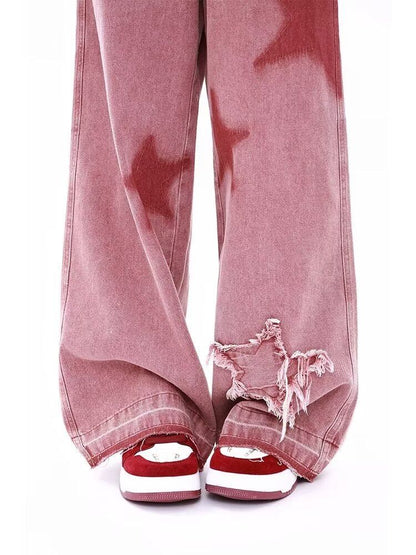 目を奪われる ファッション感満々 スタイルアップ デニム ワイドパンツE-10603