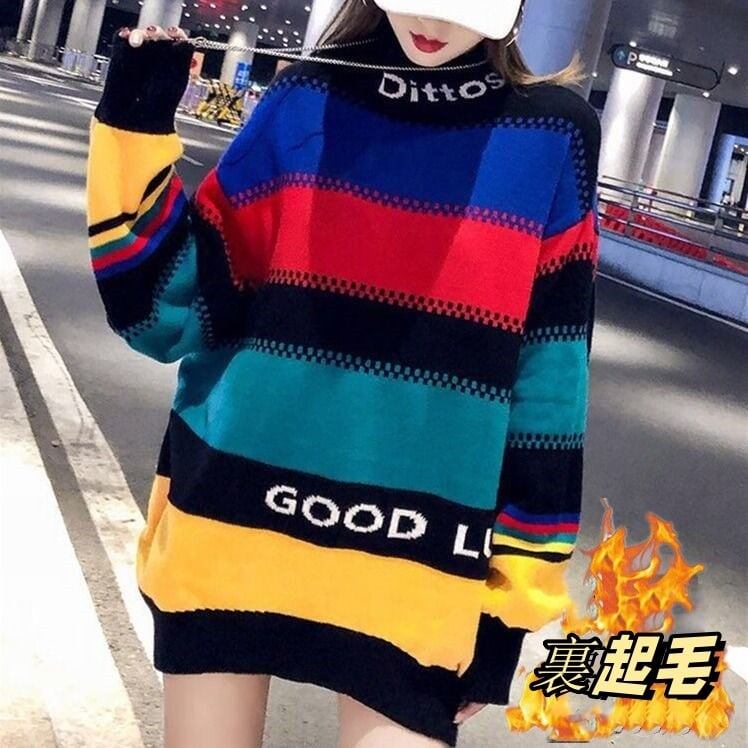 【裏起毛】絶対流行 個性派 海外トレンド セーターE-5717