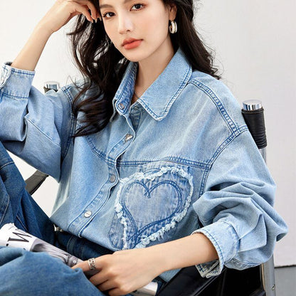 都市ファッショ デザイン オシャレ 上質 おしゃれ度高め アバンギャルド デニム シャツ E-9279