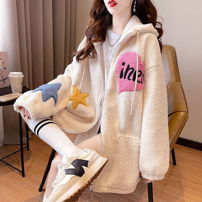 流行新作 美人度アップ 目を奪われる カジュアル 3色選択 ラムフリース コート ボアジャケットE-9792