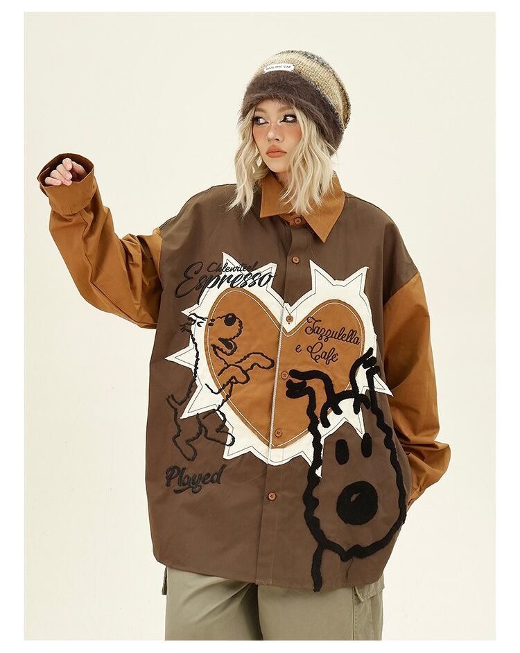 ベストセラーアイテム！ファッション感満々 切り替え アバンギャルド 2色選択 Tシャツ E-9506