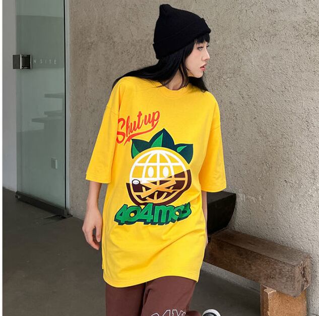 話題沸騰中 おしゃれ度高め 活躍する優秀アイテム プリント 半袖 Tシャツ E-9325