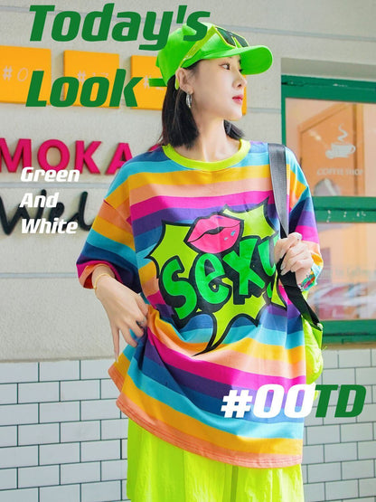 大活躍 ファッション 超人気 個性派 ルーズ 半袖シャツE-6758