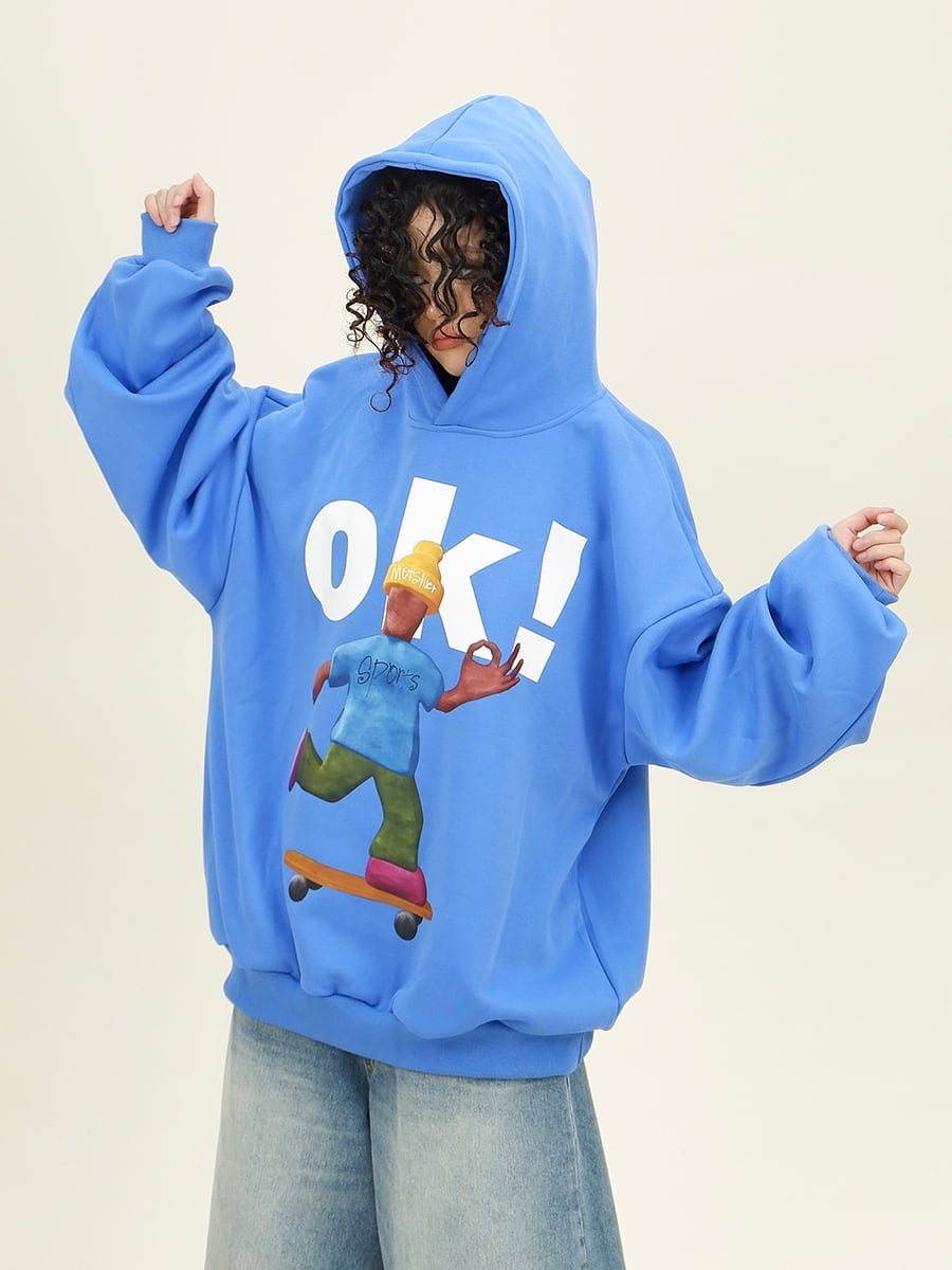 【裏起毛】都市ファッショ デザイン オシャレ ファッション感満々 カジュアル プリント2色選択 パーカーE-10612