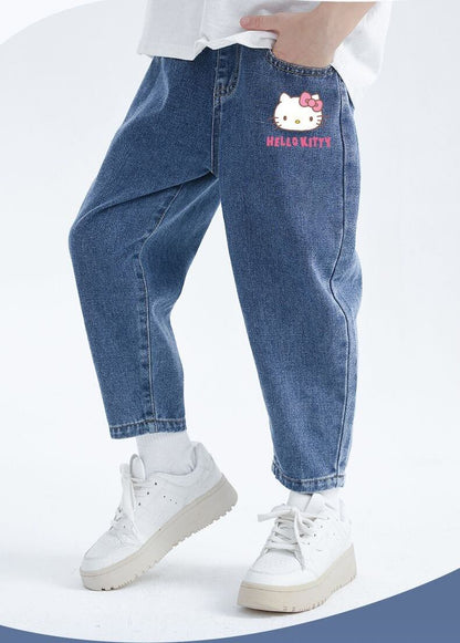 着回し力抜群 売り切れ必至 プラスベルベット 2色選択 デニム キッズ  パンツE-12302