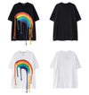 好感度UP 虹ロゴ タッセル ゆったり Tシャツ 全2色 ユニセックス半袖E-4863