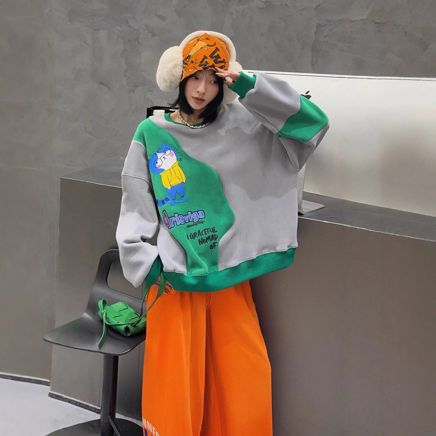 ファッション 柔らかくて優しい印象  カジュアル   3色 スウェット  E-12202