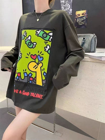 おすすめ Eweet系可愛い 美感いっぱい 2色選択 スウェットE-10406