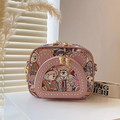 新商品 存在感のある 人気上昇中 キュート ファッション 3色選択可 ベアパターンショルダーバッグE-9860