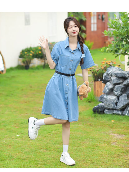 超人気 今季マストバイ カジュアル デニム ワンピース<ins-8332>