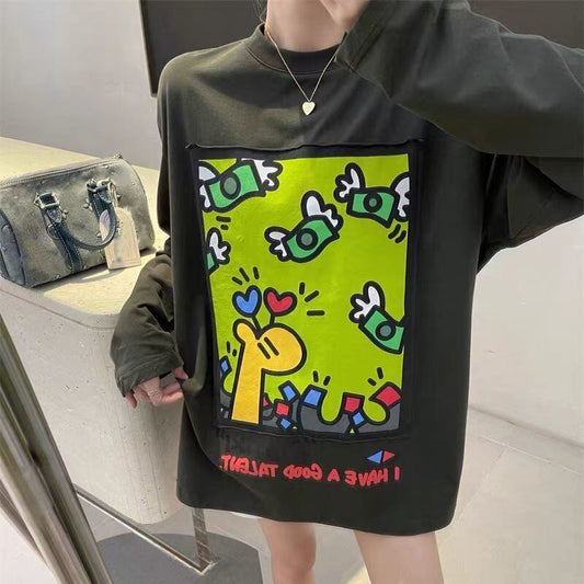 おすすめ Eweet系可愛い 美感いっぱい 2色選択 スウェットE-10406