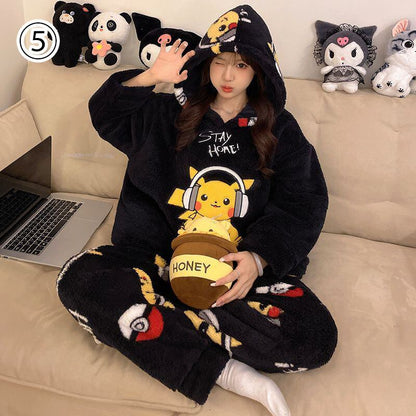 大人可愛い アバンギャルド デザイン性抜群 5種選択 トップス+パンツセット パジャマ 男女兼用E-9613