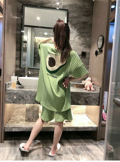 今季マストバイ パジャマ 着心地良い 4種選択 プリント 半袖トップスⅹショートパンツセットE-9182