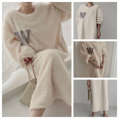 好感度UP 気質アップ 柔らかくて優しい印象 4色選択 ニットスカートE-10026