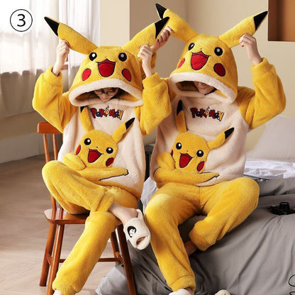 絶対欲しい 柔らかな肌触りで着心地も楽ちん！3種選択 高見えデザイン サンゴフリース カップル パジャマ E-9772