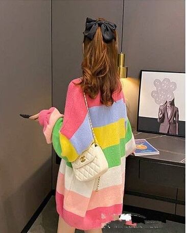 絶対流行 ラウンドネック オシャレ度満点 長袖 ニット セーターE-10097